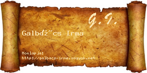 Galbács Irma névjegykártya