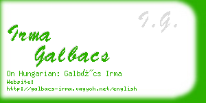 irma galbacs business card